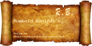 Rumbold Bonifác névjegykártya